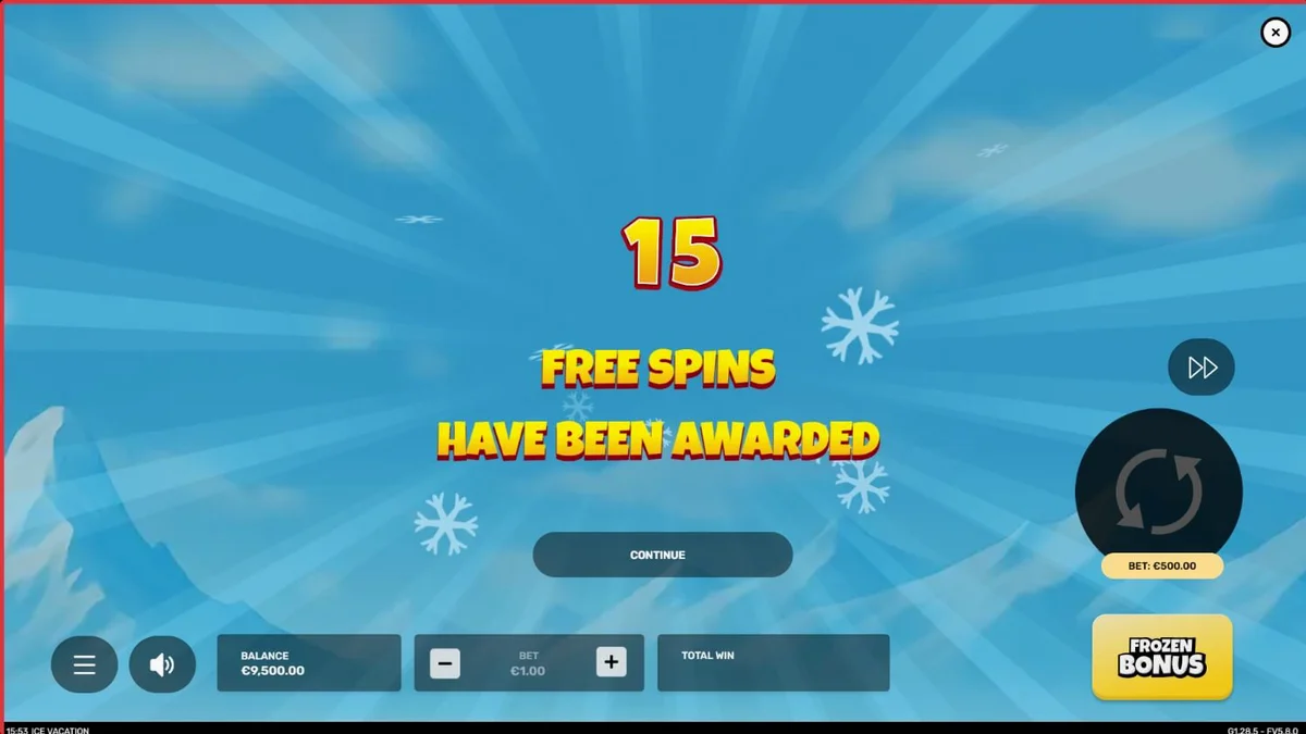 Tampilan visual slot Ice Vacation dengan karakter penguin dan beruang kutub